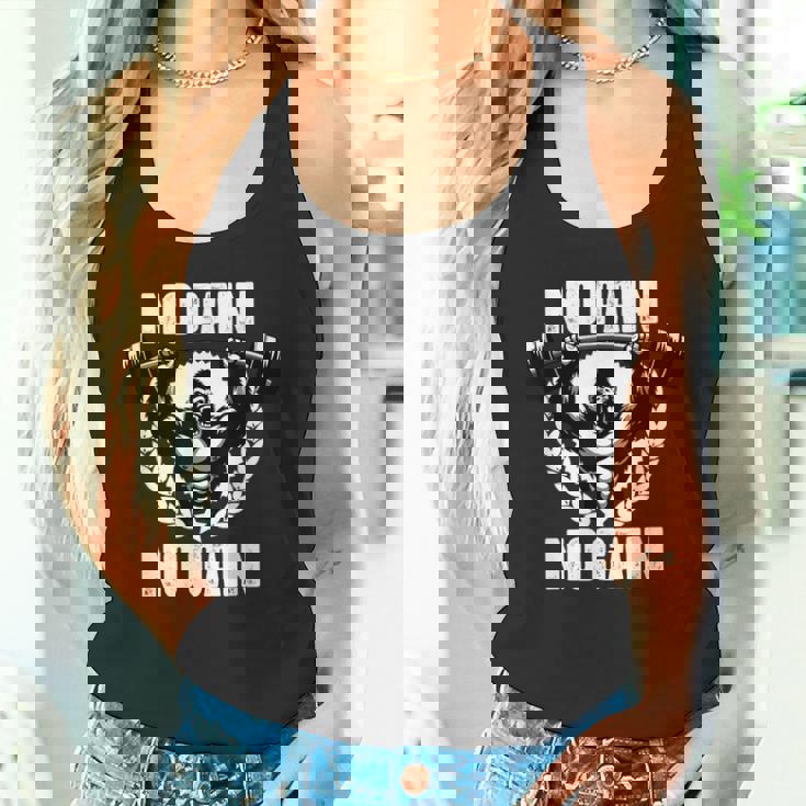 No Pain No Gain ウェイトリフティング ワークアウト ジム 引用 ジム フィットネス タンクトップ