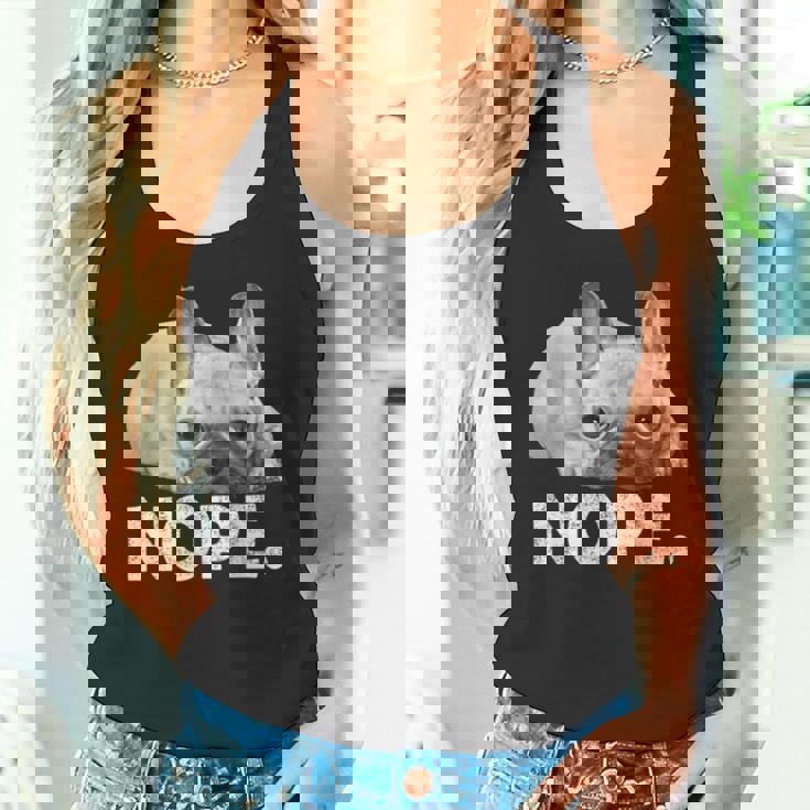 Nope Lazy French Bulldog No Dog フレンチブルドッグ タンクトップ