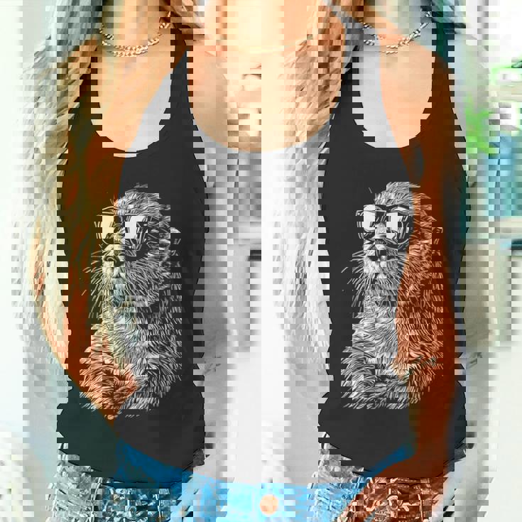 Otter サングラス おもしろい かわいい 動物 ラッコ 恋人 タンクトップ