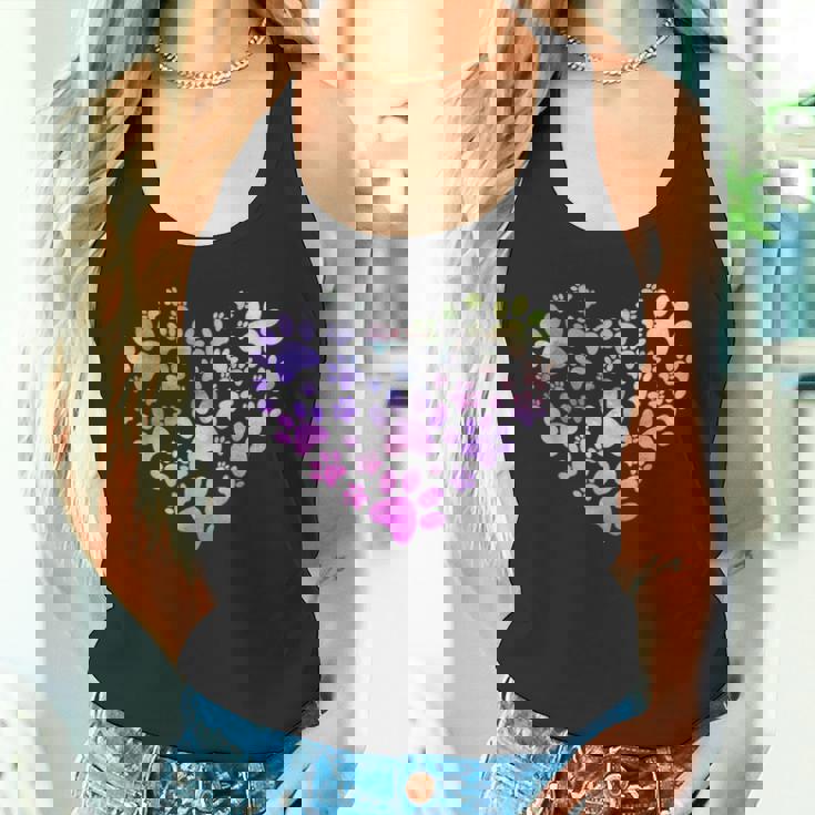 Paw Heart 足跡 犬のハート 犬のアクセサリー ギフト タンクトップ