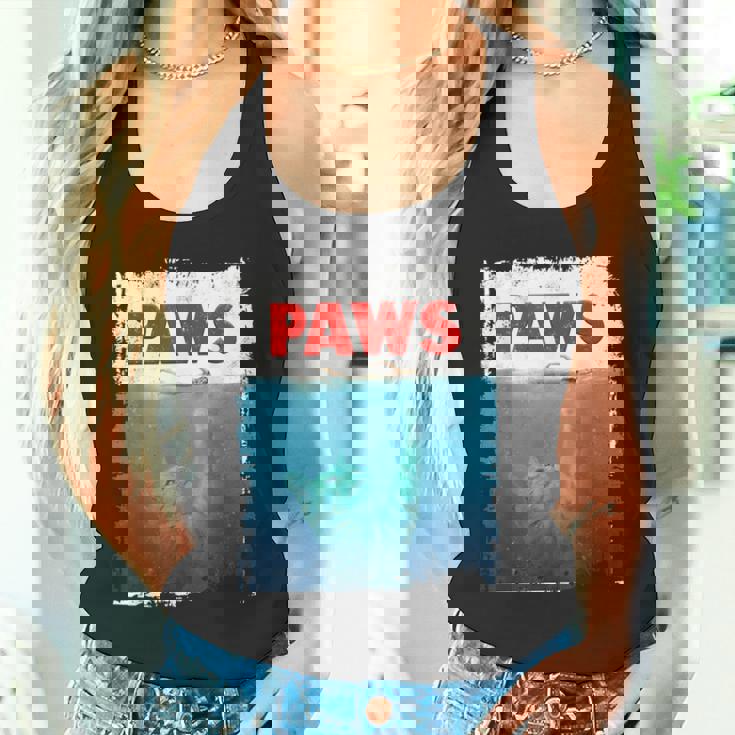 Paws 猫 子猫 ニャーパロディー おもしろ猫好き タンクトップ