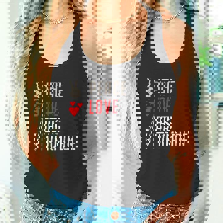 Peace Love Bass トロンボーン楽器 バス トロンボーン奏者 タンクトップ