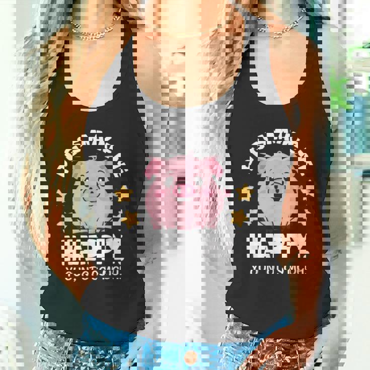 Pigs Make You Happymile かわいい 子豚 恋人 おもしろ豚 タンクトップ