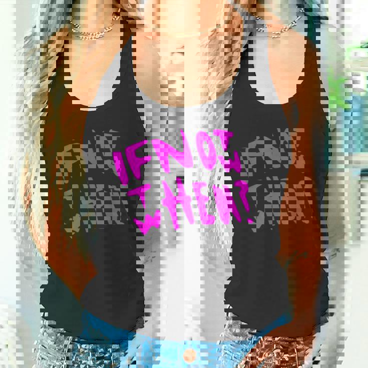 Pink If Not Now Then When Hustle ピンクカラーグラフィック タンクトップ