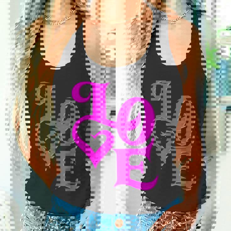 Pink Love ピンクカラーグラフィック タンクトップ