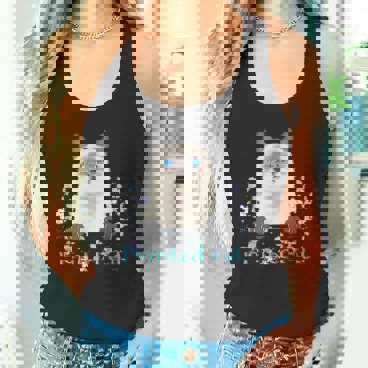 Pointed Cat 猫 ネコ シャム猫 ヒマラヤン トンキニーズ 花 レトロ ガーリー メンズ レディース キッズ タンクトップ