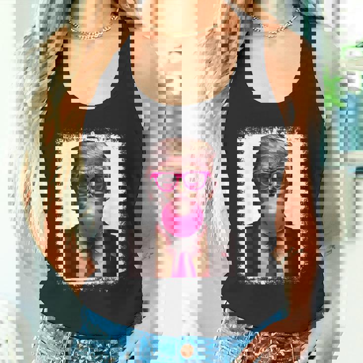 Pro Trump Bubble Gum Pink Glasses Donald Trump タンクトップ