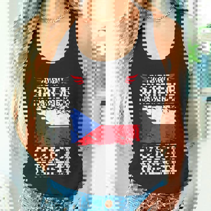 Raised By A Czech Father Father's Day Czech Republic Flag タンクトップ