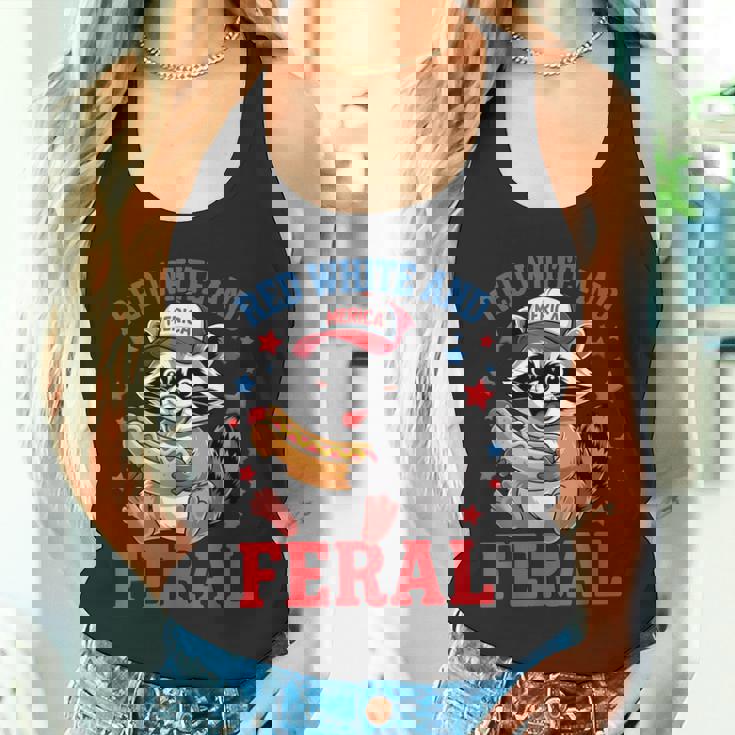 Red And Feral 4Th Of July ユーモア キッズ アメリカ タンクトップ