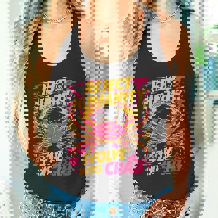 Reject Humanity Evolve To Crab ファニーカニ タンクトップ