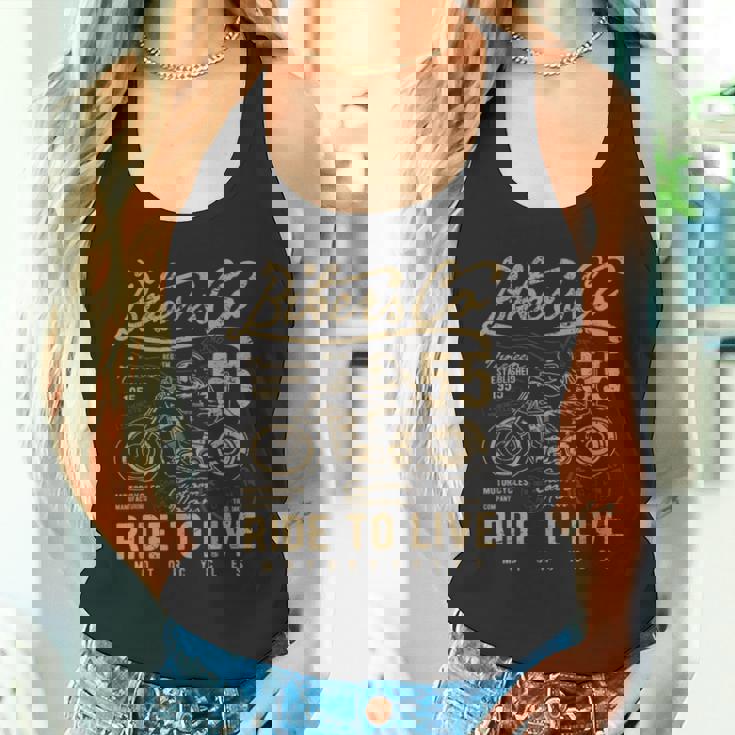 Ride To Live アンティーク風ビンテージレトロアメリカンバイク タンクトップ