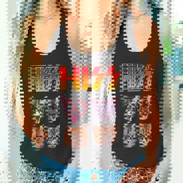 Hiss Cat Cat Lover Kittens Rock Music Cat Hiss タンクトップ