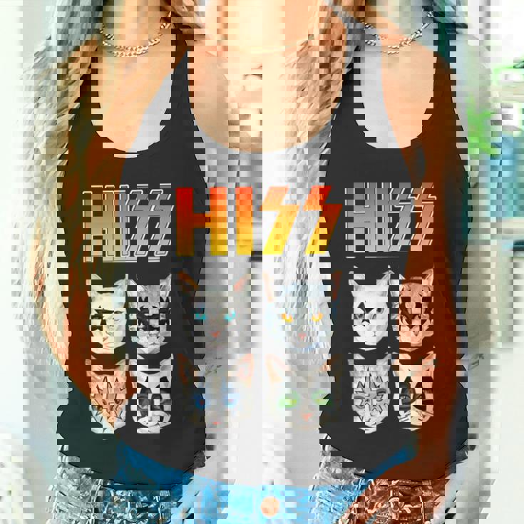 Hiss 猫 子猫 ニャー ロッカー パロディ バンド 面白い 猫好き タンクトップ