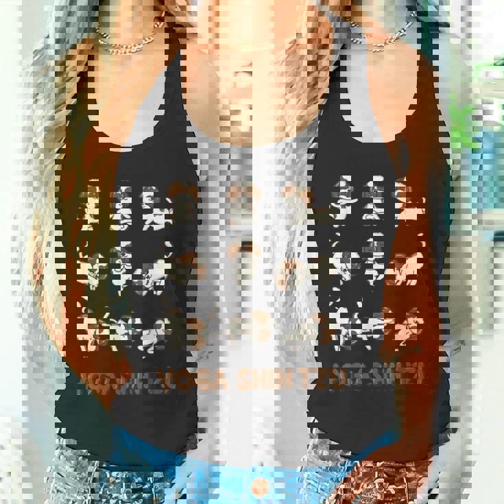 Shih Tzu ヨガシャツ シーズー ヨガポーズ 瞑想 タンクトップ