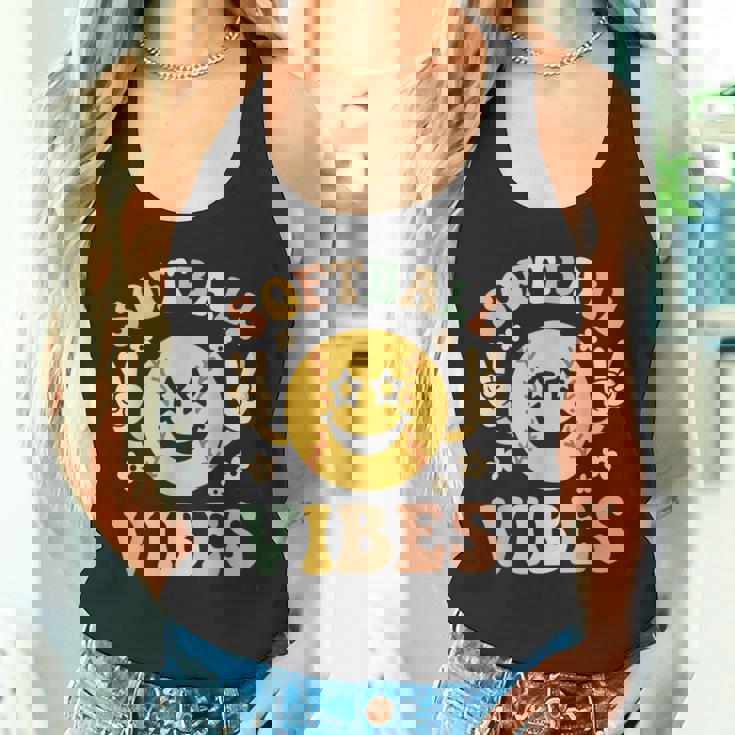 Softballibes 星目スマイル ポジティブソフトボール タンクトップ