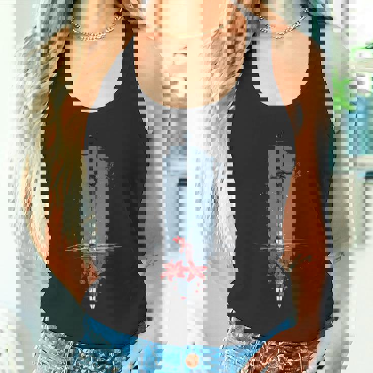 Spider Lily の 曼珠沙華 と アニメ の 戦士の剣 の エッジの効いたアニメ の 美的感覚 タンクトップ