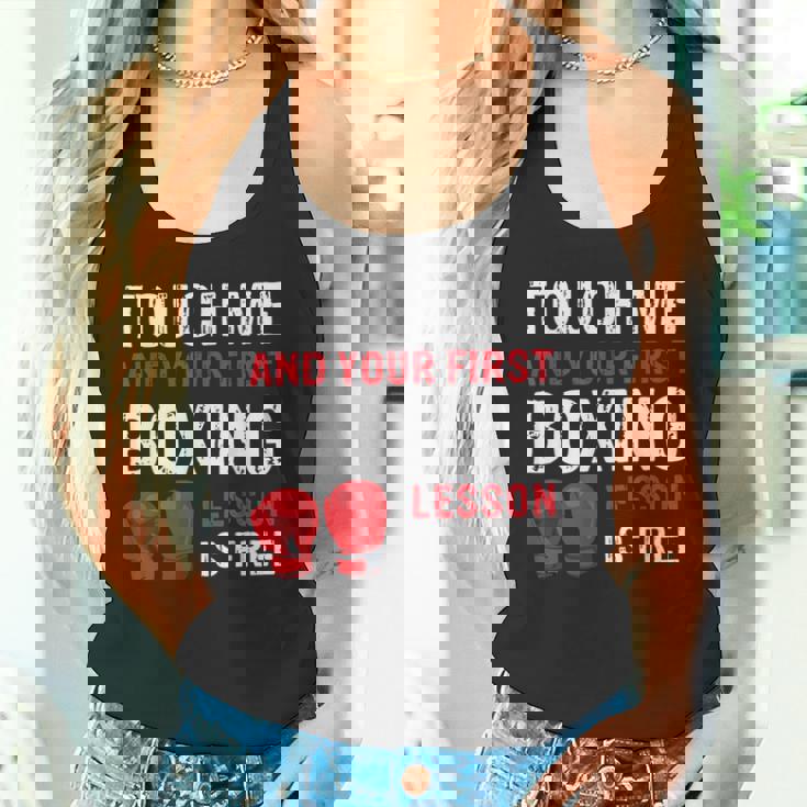 Touch Me And Your First Boxing Lesson Is Free マーシャルアーツ タンクトップ