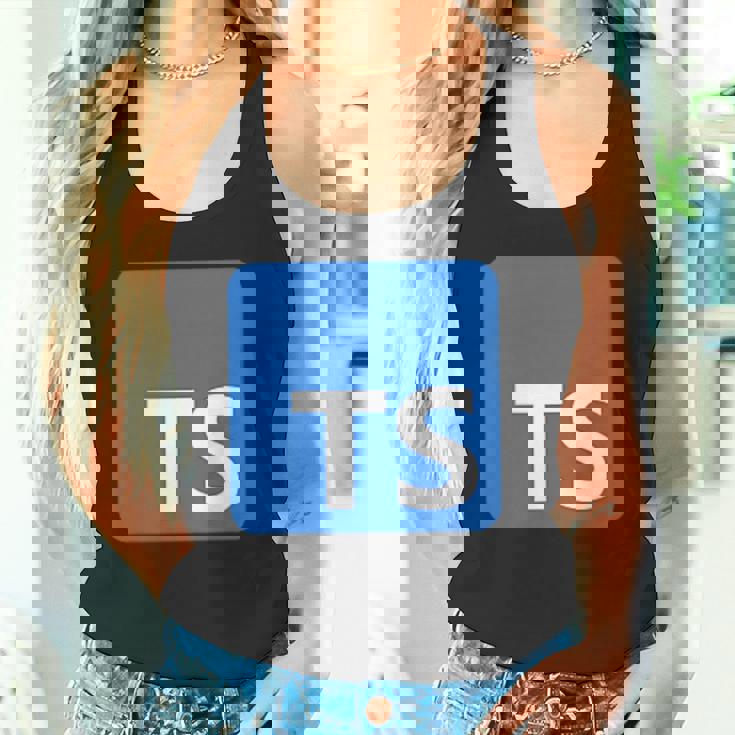 Typescript プログラミングロゴ Tsロゴ プログラマーへのギフトに タンクトップ