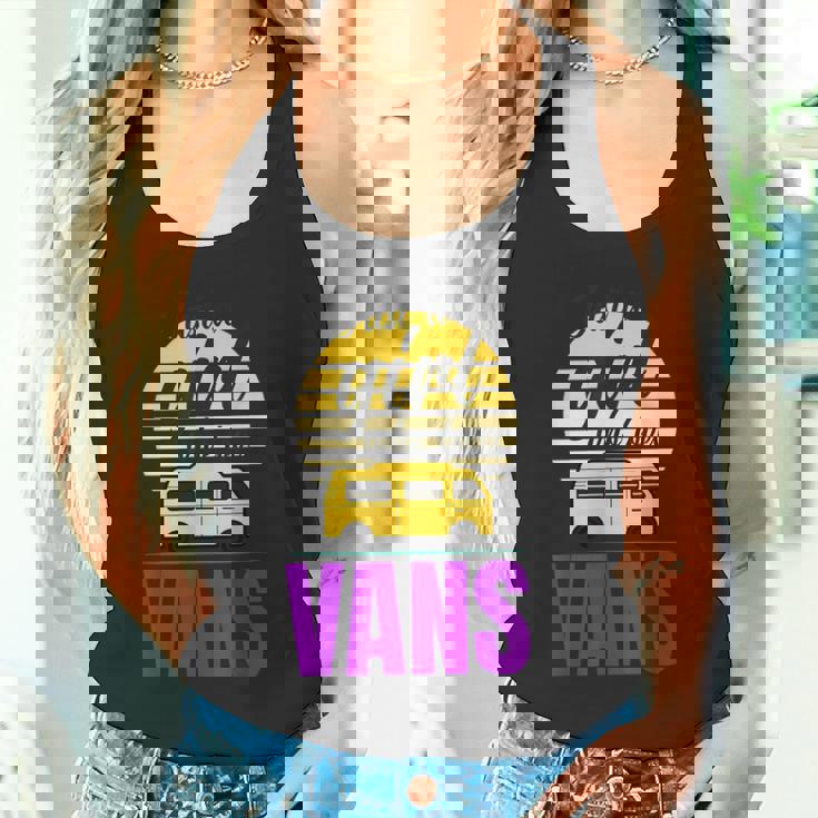 Van Life サンサーファーガールanlife バンを愛する少女 タンクトップ