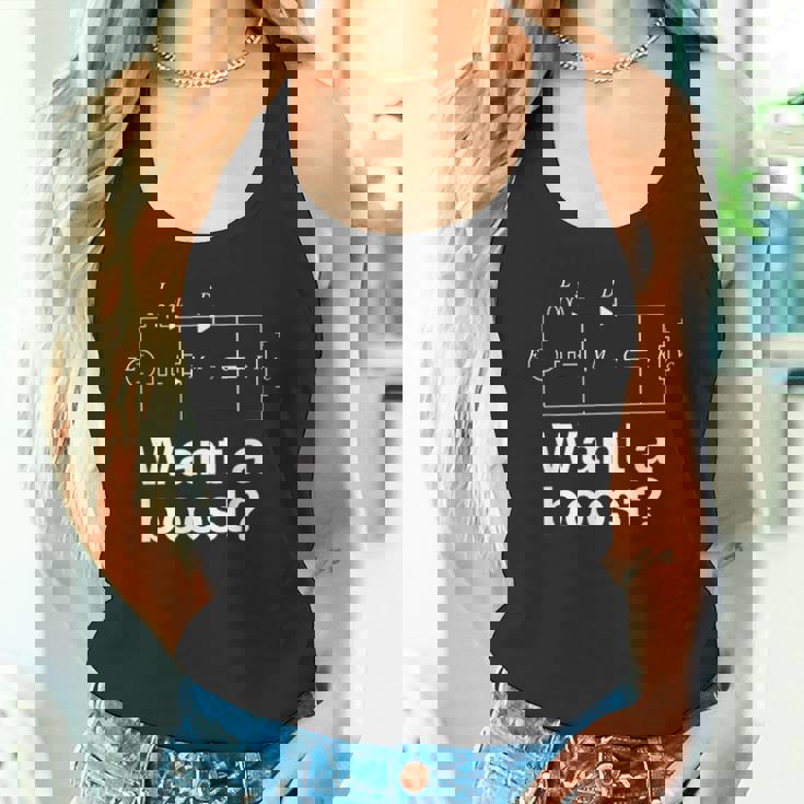 Want A Boost おもしろ電気エンジニア 電気技師 サーキット タンクトップ