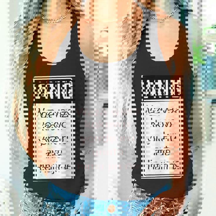 Warning 警告！【Anata Hima Jin】【英語 文字】ローマ字 メッセージ 面白い デザイン タンクトップ