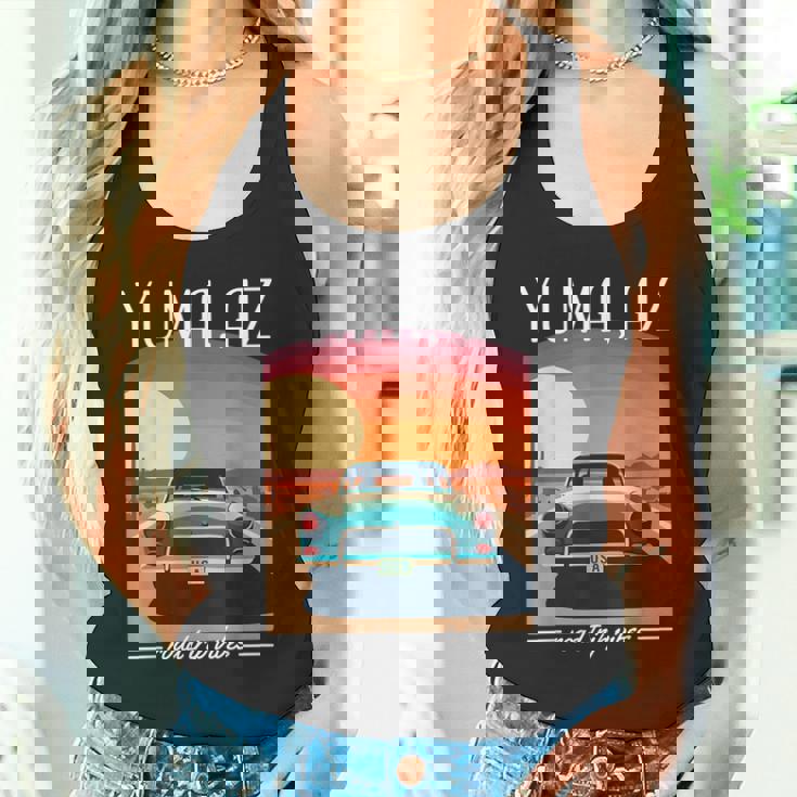 Yuma Az レトロハイウェイ ノスタルジック ヴィンテージカーデザイン タンクトップ