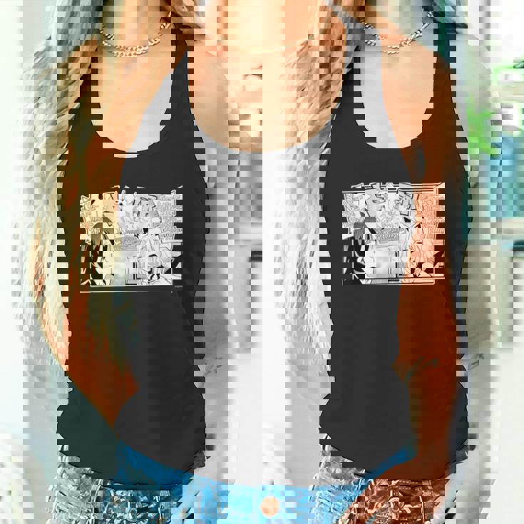 【白上フブキ】『ヤマト神想怪異譚』漫画コマtシャツ（本人セレクト 英語）黒 タンクトップ