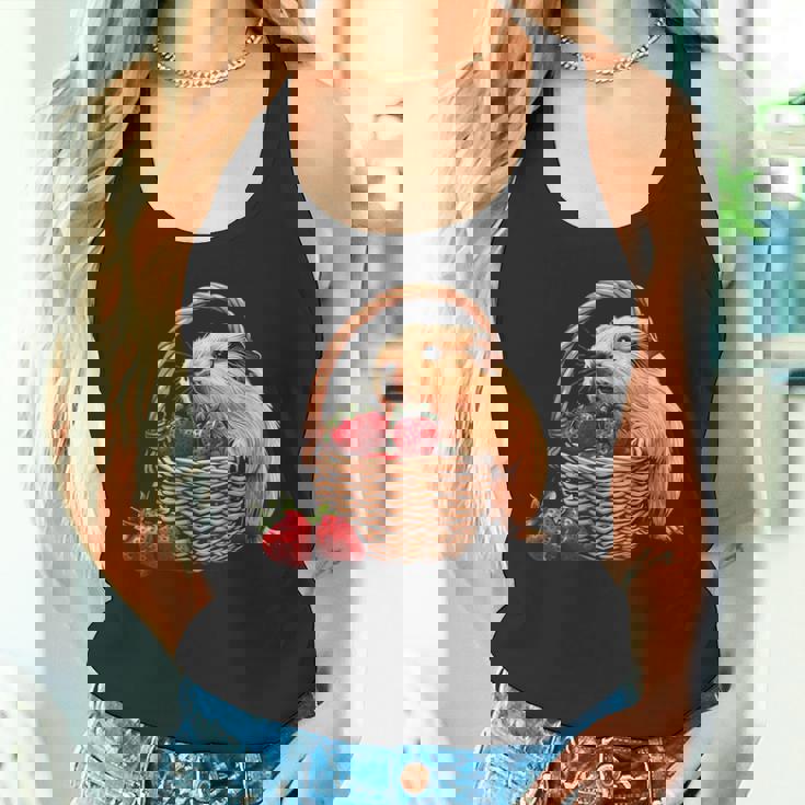 いちご モルモット いちご 野生動物 かわいい モルモット タンクトップ