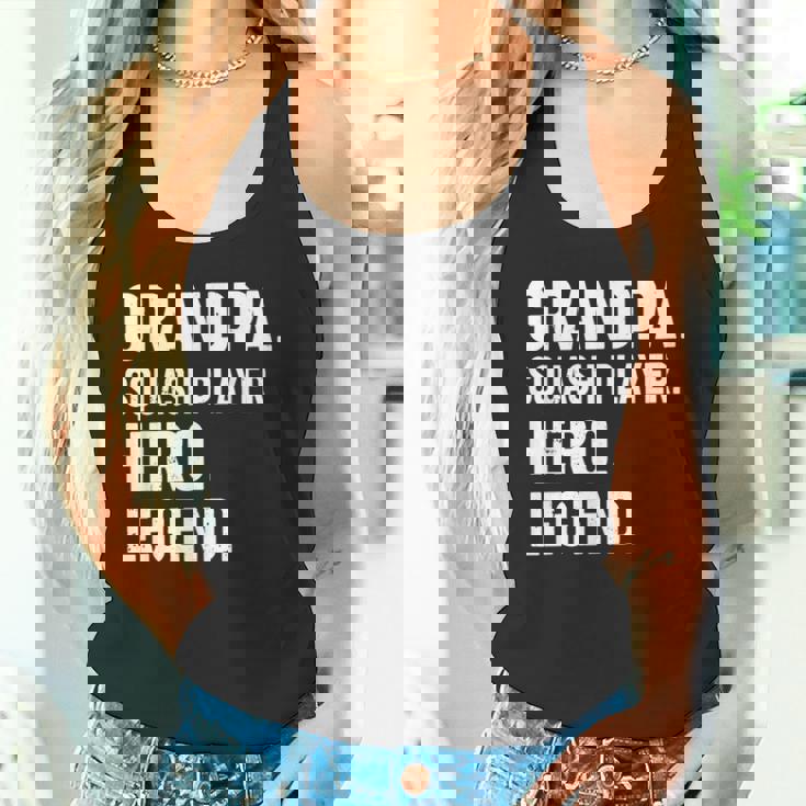 おじいちゃんスカッシュプレイヤーヒーローレジェンド-おじいちゃんスカッシュ タンクトップ