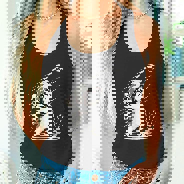 おもしろtシャツ シーズー ゴルフ 犬 子犬 メンズ 犬好きグッズ かわいい おもしろ 服 タンクトップ