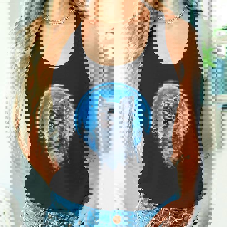 おもしろチワワ吠え月 チワワオーナー。 タンクトップ