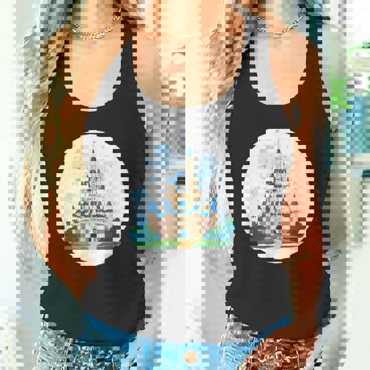 お城ファンのための花火のある素晴らしい魔法の王国 タンクトップ