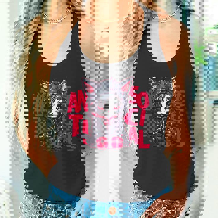 かわいい アニメ ゴシック 猫 ちび反社会的 メンヘラ グランジ タンクトップ