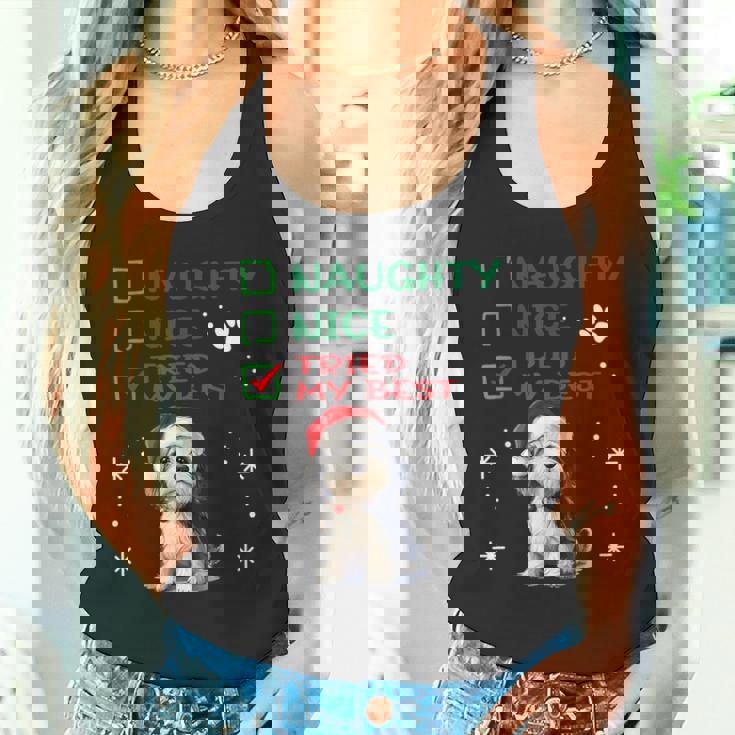 かわいい ダンディ ディンモント テリア 犬 クリスマス いたずら 素敵 試した タンクトップ