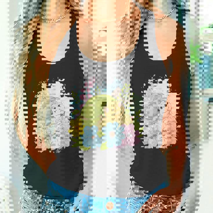 かわいいカメの花 I キッズ 亀 タンクトップ