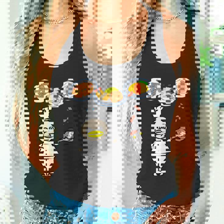 かわいいコックさん 洋食屋さん オムライス ナポリタン ハンバーグ エビフライ ウィンナー フライパン おもしろ タンクトップ