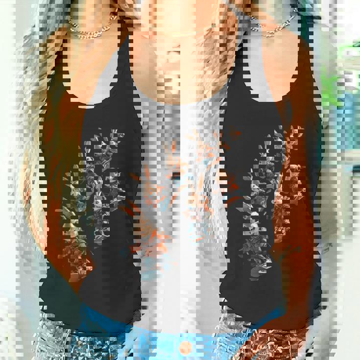 かわいいスノーボードウサギの漫画アート タンクトップ