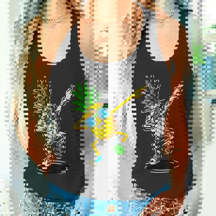 かわいいパイナップルダビングダンシングシャツ 面白いキッズプリント タンクトップ