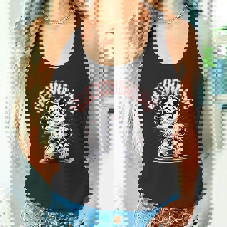 かわいいパンダのテコンドー 面白い韓国mma Tkd タンクトップ