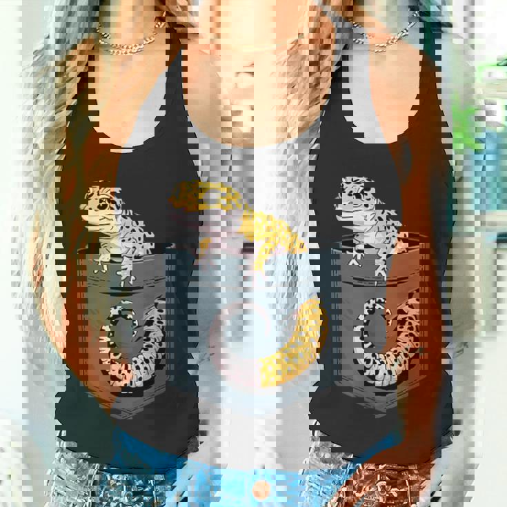 かわいいヒョウゲッコ トカゲ爬虫類 ヒョウ ヤモリのお父さん用 タンクトップ