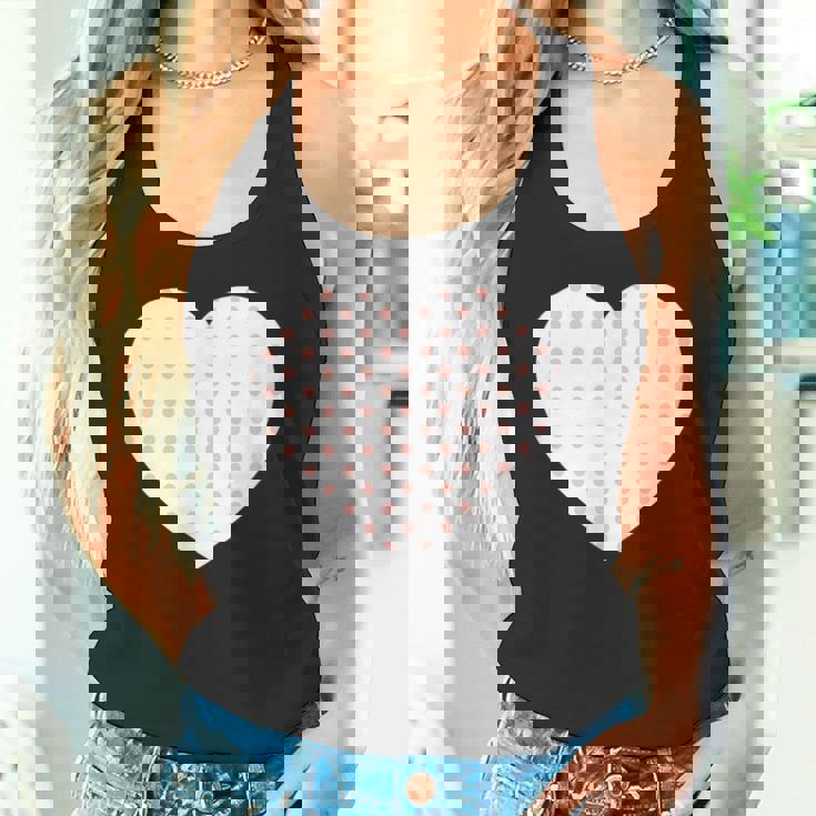 かわいいピーチピンクの水玉模様ミニマリストグラフィック。 タンクトップ