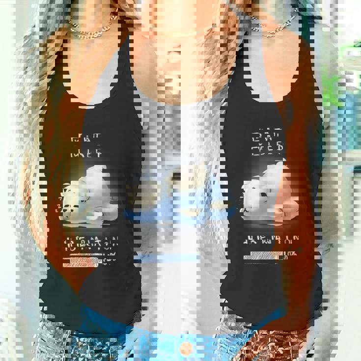 かわいい怠け者のシロクマの冬眠 タンクトップ