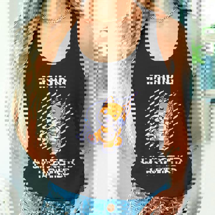 かわいい柴犬 釣りは幸せの秘密 柴犬 タンクトップ