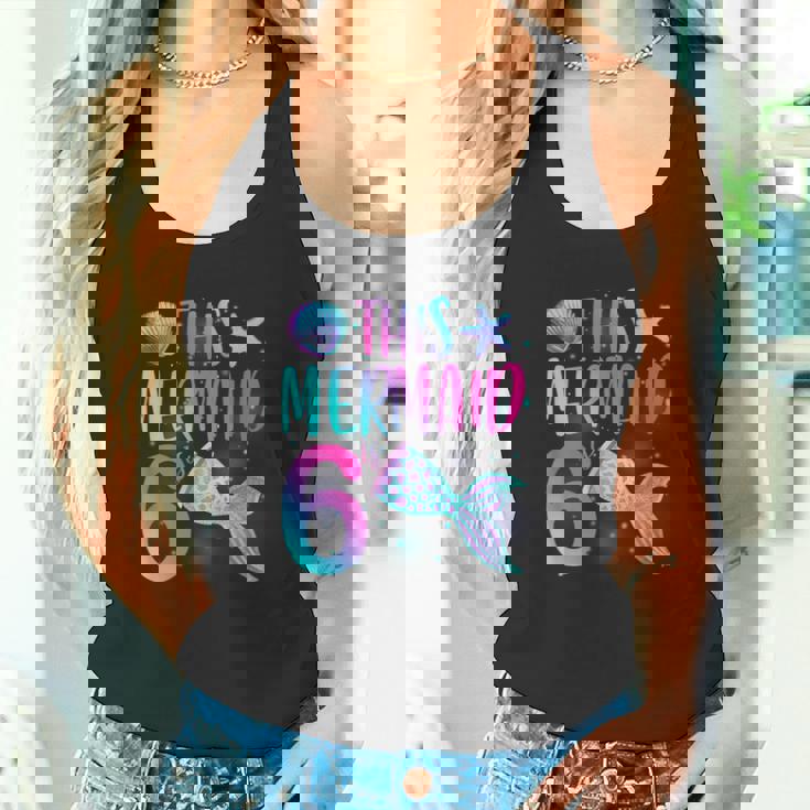 このマーメイドは6歳の6歳の誕生日マーメイドガールパーティーです。 タンクトップ