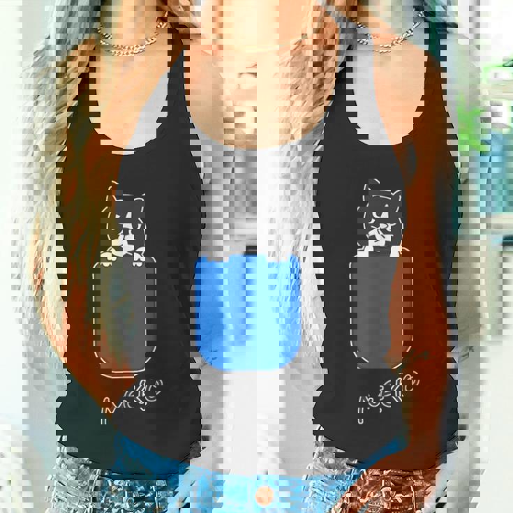 ねこさん『いん ざ ぽけっと』くびかしげ・ハチワレ 猫【どうぶつフレンズ】フキゲンネコ ゆるくて かわいい イラスト タンクトップ