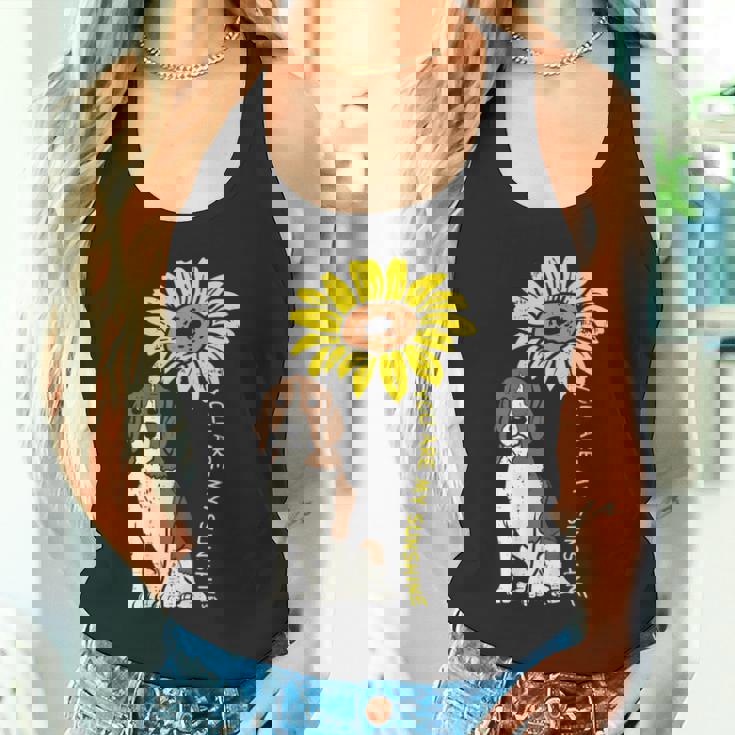 ひまわり サンシャイン ビーグル 動物 ペット ハウンド 犬 恋人 ギフト タンクトップ