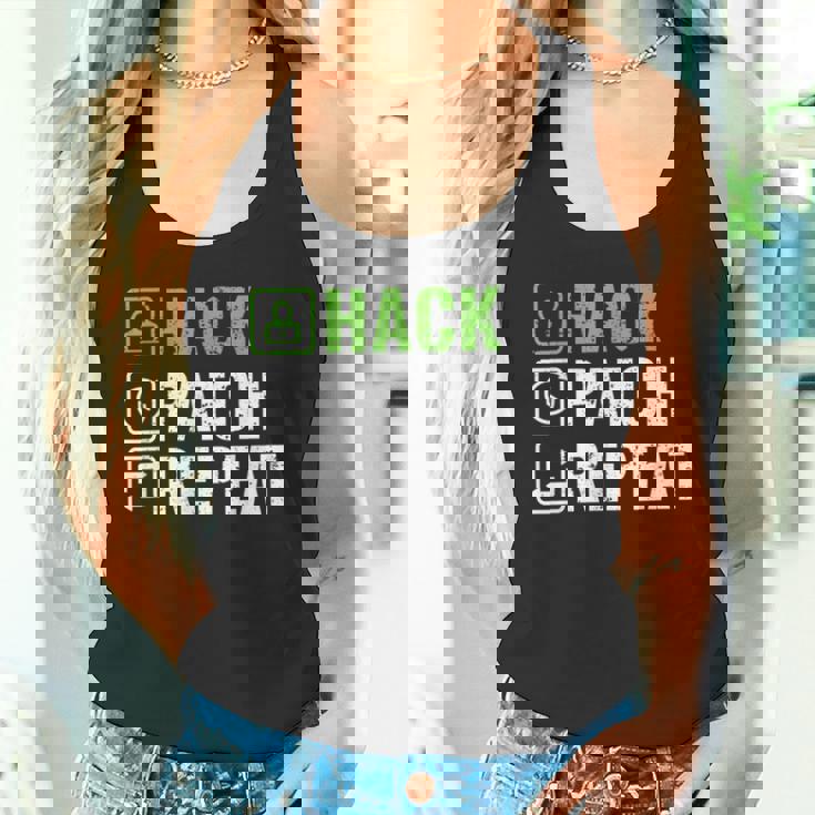 へのギフト ハック パッチ リピート エシカル ハッカー サイバーセキュリティ タンクトップ