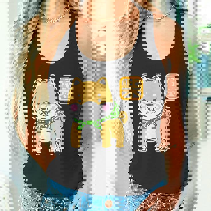 まめしばくん《唐草袋》 柴犬【どうぶつフレンズ】豆柴 ゆるくて かわいい 面白い 動物 キャラクター イラスト タンクトップ