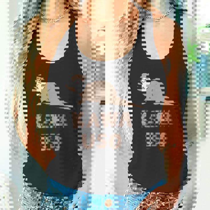 ゆるカワウソさん Otters オッターズ はろー”【No27】コツメカワウソ グッズ かわいい イラスト タンクトップ