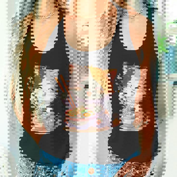 わがまま猫 ねこ ラーメン好き かわいい おもしろ マンガ タンクトップ